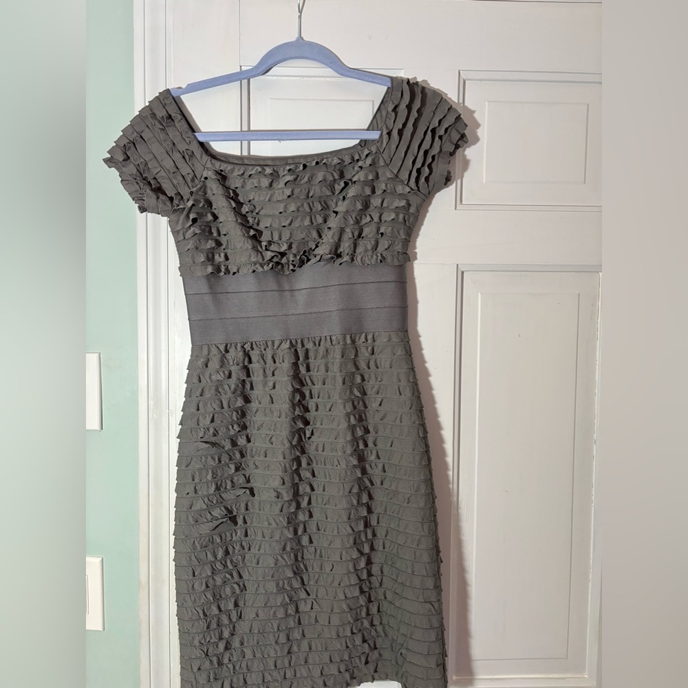 Max Studio Gray Ruffle Dress